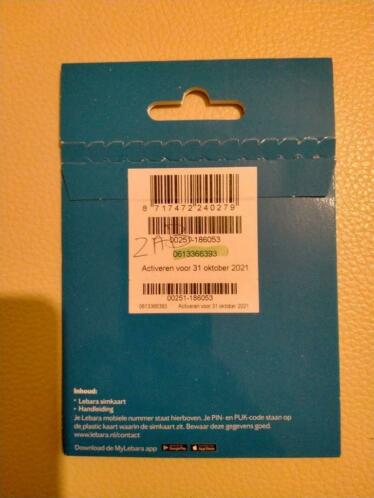06-13-36-63-93 Mooi LEBARA PREPAID SIMKAART