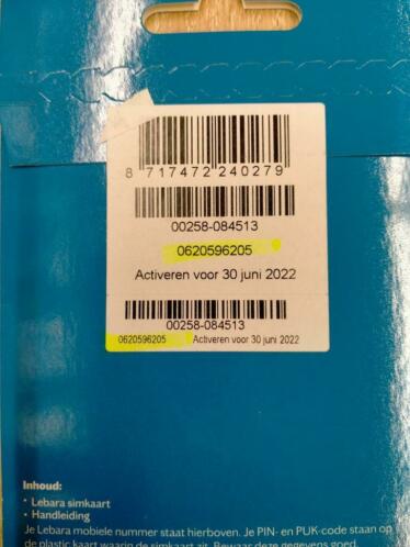 06-205-96-205 Unieke Mooie Simkaart Lebara Mobile 