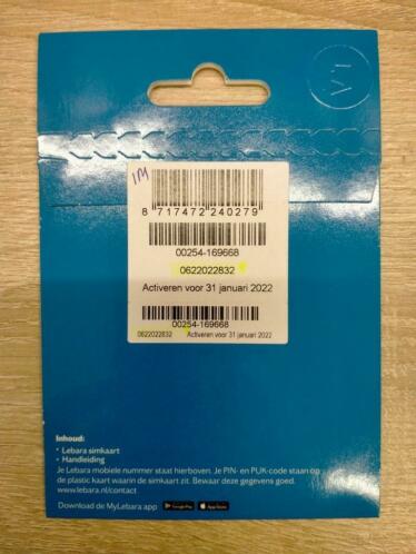06-22-02-28-32 Mooi LEBARA PREPAID SIMKAART