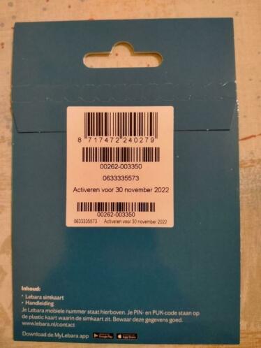 06-3333-5573 Unieke Mooie LEBARA SIMKAART Kosten Geld