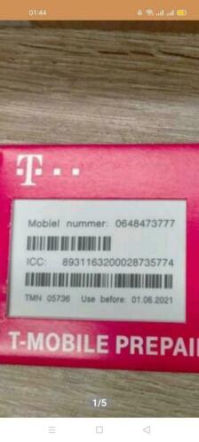 06-48-47-37-7-7 Unieke Mooi T-Mobile Prepaid Simkaart