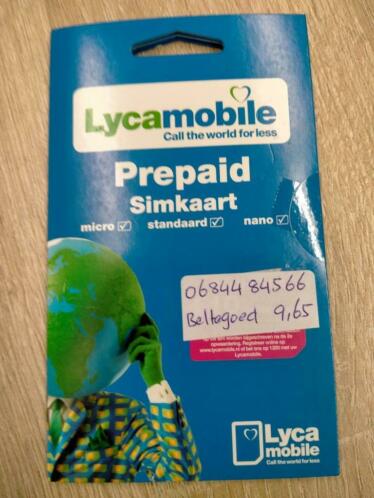 06-844-845-66 Unieke Mooie Prepaid Simkaart Lyca Mobile