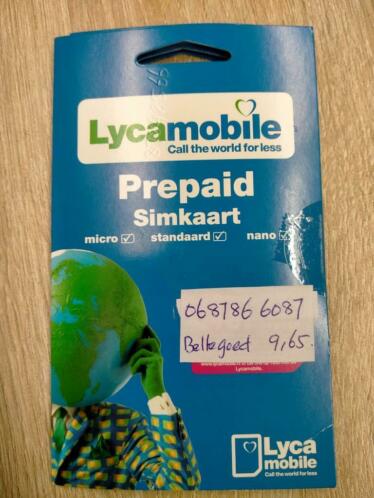 06-87-86-60-87 Unieke Mooie Prepaid Simkaart Lyca Mobile
