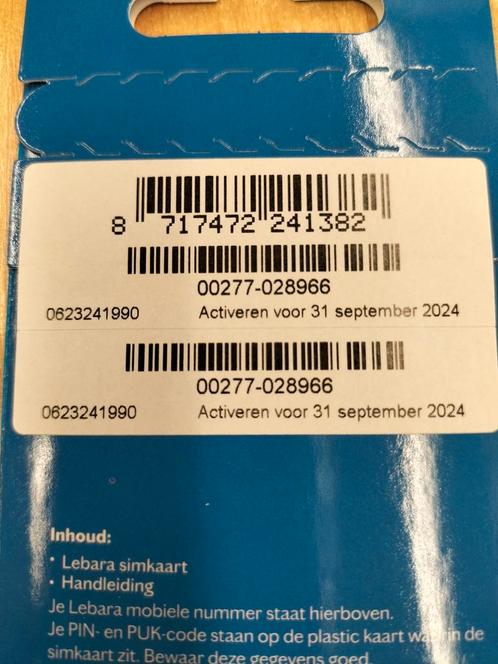 0623241990 Mooie Makkelijk Lebara Prepaid Simkaart Nummer