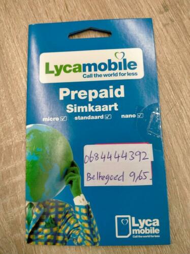 068-44-44-392 Unieke Mooie Prepaid Simkaart Lyca Mobile