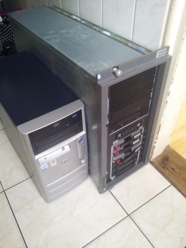 1 desktop pc en 1x server HP Proliant ML350
