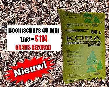 1 m3 Boomschors 20-40mm 114,- Gratis Bezorgd hl NL