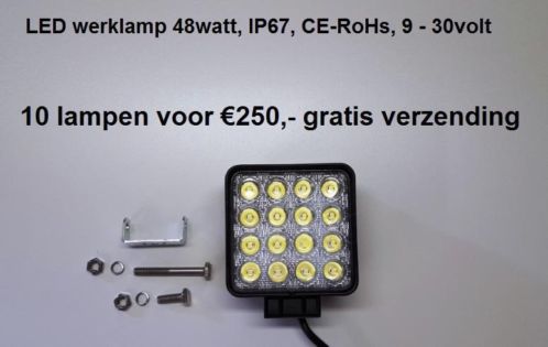 10 x LED werklamp 48Watt voor 250- (gratis verzending)