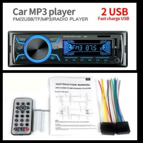 100 Nieuw in doos Autoradio FM.bluetooth USB MP3 Hands-free