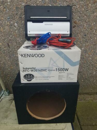 10001500 watt Kenwood subwoofer versterker kabelset nieuw