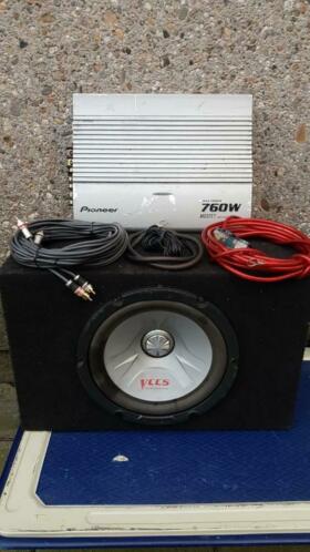 1000watt Subwoofer versterker 760watt kabelset Pioneer setje