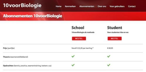 10voorBiologie studentenabonnement VWO geldig tot 29-10-2015