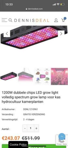 1200W dubbele chips LED kweek lamp fris light