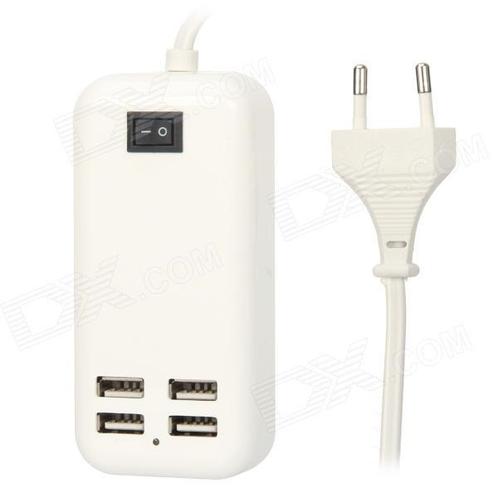 15W 4-Port USB opladergeschikt  voor mobiele telefoons amp