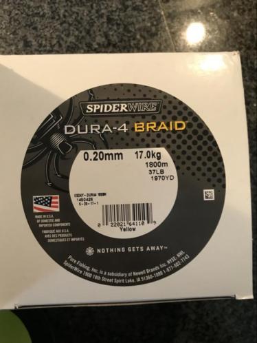 1800M rollen spiderwire dura braid  14-17 en 2000 yellow