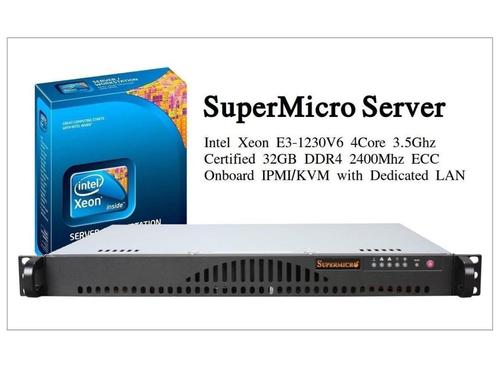 1U Super Micro Intel XEON E3-1230v6 server