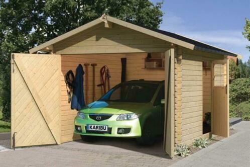 2-bay Garage eiken exclusieve tuinhuizen met veranda