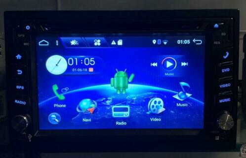 2 din autoradio navigatie met Android of Windows met bt usb