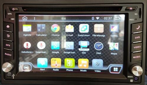 2 din autoradio navigatie met en zoderAndroid