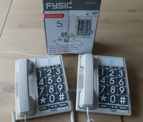 2 Fysic FX-3100 telefoon toestellen met grote toetsen
