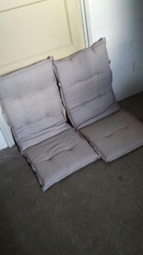 2 kussen voor tuinstoel, beige