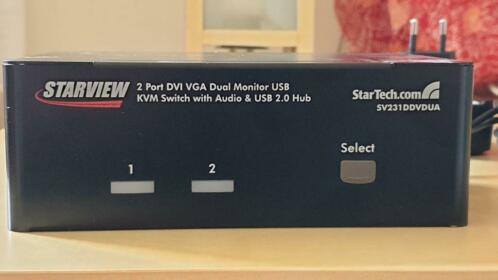 2 Port DVI VGA Dual Monitor KVM Switch USB