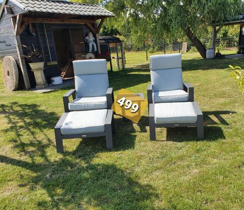 2 stuks Garden impressions loungestoel max met voetenbank