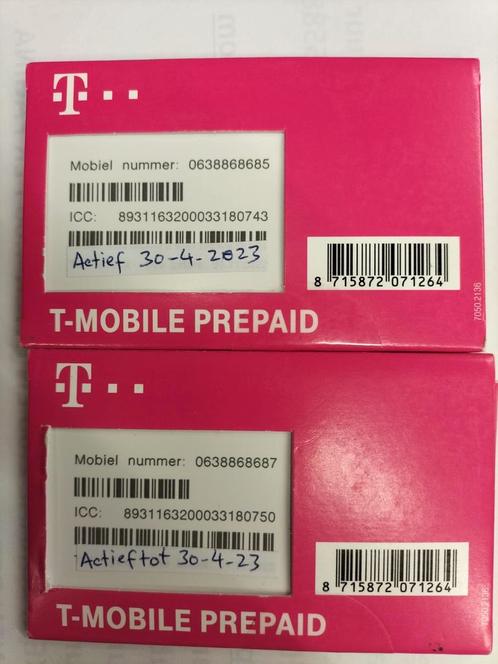 2 TOP SERIE Mooi 06 Nummers T-Mobile Prepaid Samen Set