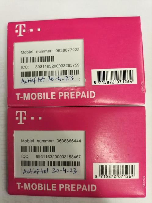 2 TOP SERIE Mooi 06 Nummers T-Mobile Prepaid Samen Set