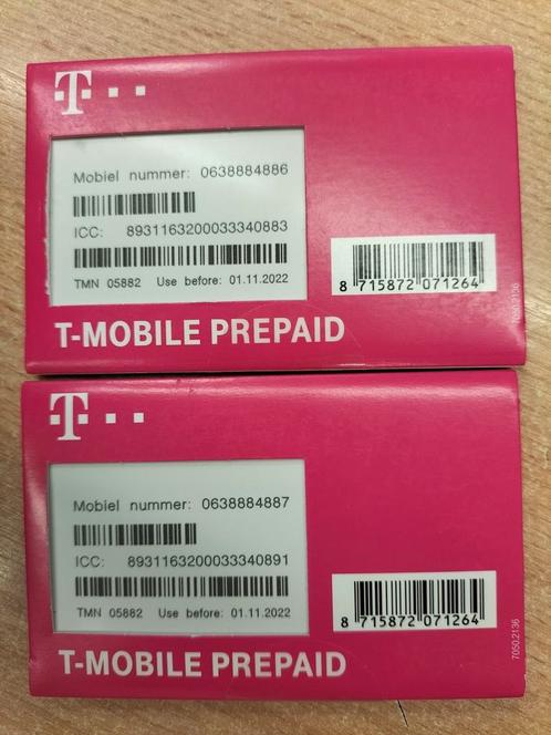 2 TOP SERIE Mooi 06 Nummers T-Mobile Prepaid Samen Set