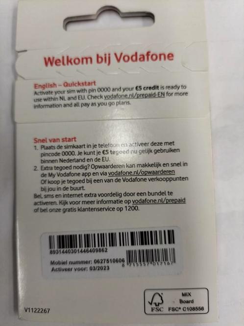 2 TOP SERIE Mooi 06 Nummers Vodafone Prepaid Samen Set