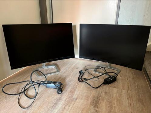 2 x 27 LCD philips curved monitor met USB docking