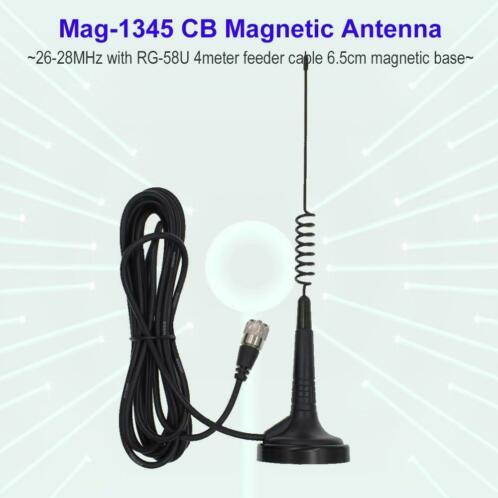 27 MHz CB Radio Antenne Mag-1345 PL259 Connector met Magneet