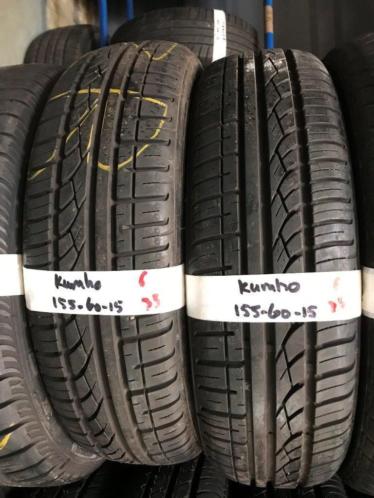 2x 155-60-15 Kumho Zomer 6mm Incl Montage 155 60 15