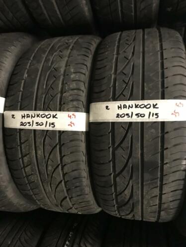 2x 205-50-15 Hankook Zomer 4.5mm Incl Montage 205 50 15