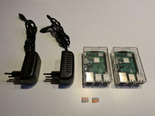 2x Raspberry Pi 3 Model B (met case, adapter en sdkaart)