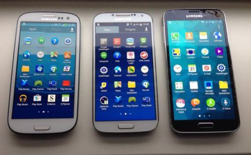 3 Samsung toestellen. Galaxy S3S4S5