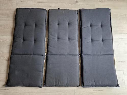 3 Tuinkussens (zwartgrijs) 115x50 cm
