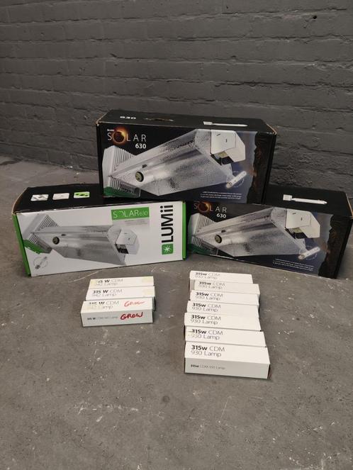 3 x LUMii - Solar 630W Twin CDMCDH Fixture incl 10 lampen