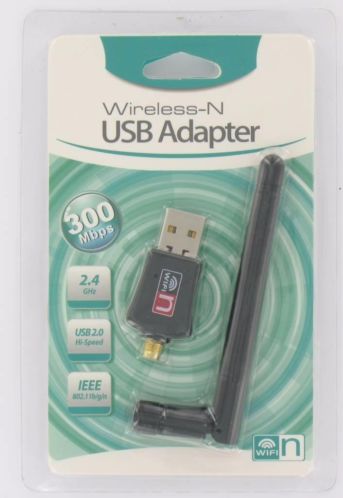 300 Mbps Ultra mini draadloze wifi adapter met ext. antenne