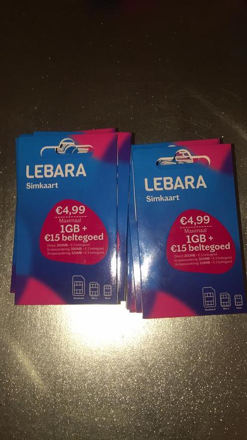 35 Lebara simkaarten maximaal 1 GB  15 BTG