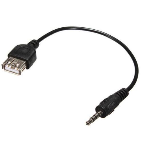 3.5mm Male AUX Audio Plug Jack to USB 2.0 Female Car MP3