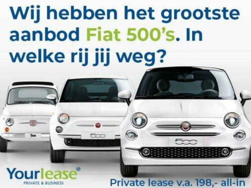 399,- Private of zakelijk Lease  Fiat 500C 500E La Prima 8