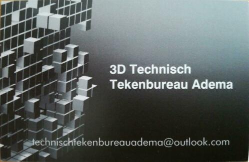 3D Technisch Tekenaar, CAD, ZZP, Inventor, Thuiswerken.