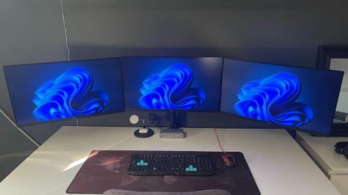 3x 27 inch IIyama G2740HSU-B1 monitor  monitorarm