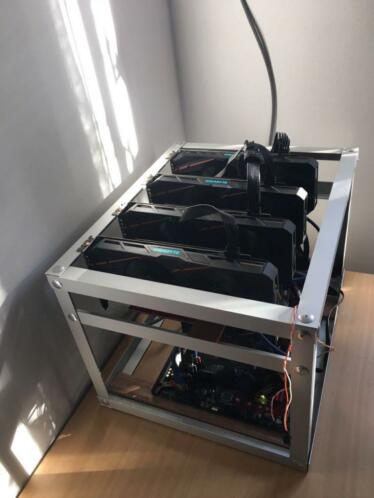 3x AMD RX 580 8gb mining rig GPU miner bitcoin ETH 95MHs -