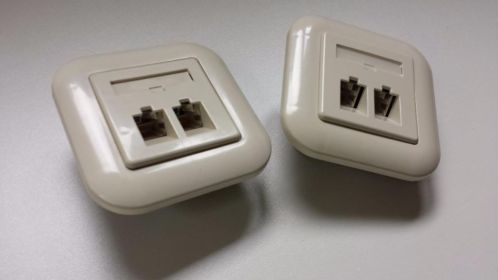 3x Nedap UTP Cat5 inbouw wcd tbv 2 UTP Cat 5 connectors