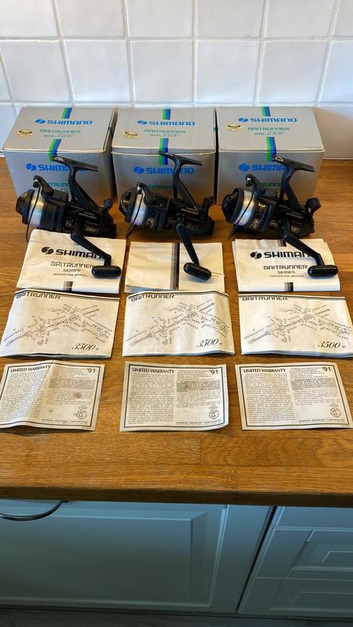 3x Shimano baitrunner BTR 3500 1990 nieuwstaat met dozen