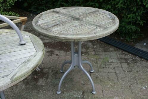 4 leuke ronde terrastafels tuintafel metaal hout horeca cafe