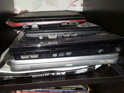 4 oude laptops